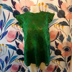 ANN TAYLOR LOFT Lace flutter sleeve blouse